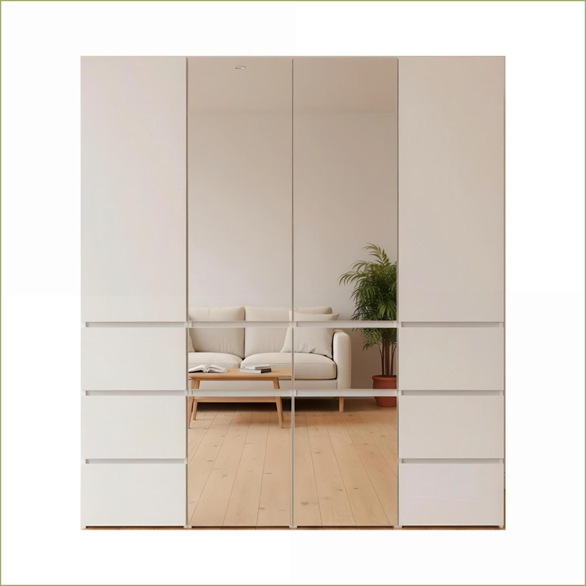 NFusion Modular Closet System with Mirror, 5 Customizable Units | White